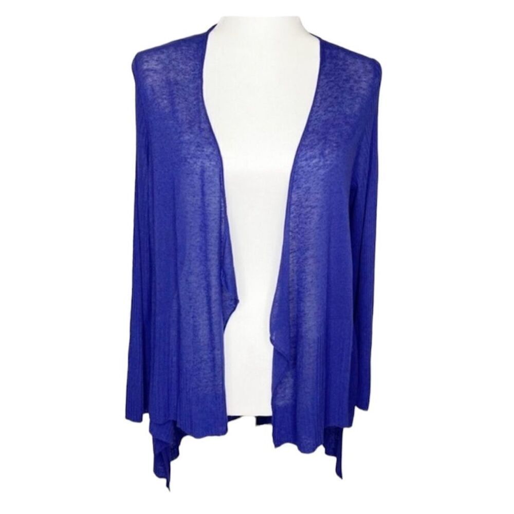 ✨Eileen Fisher Sapphire Sz Small Cardigan with Dipped Hem S2VLN-K2833✨